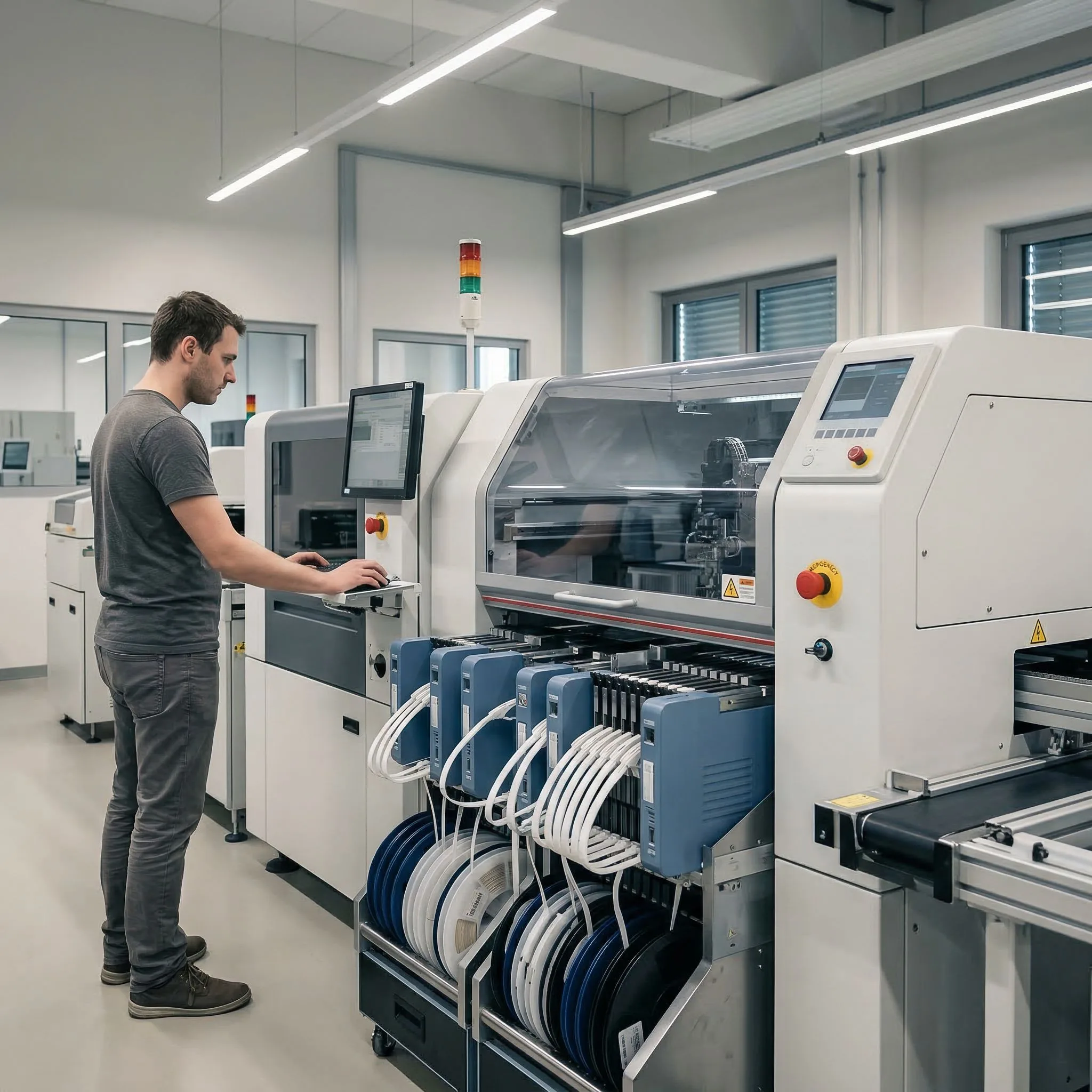 Factory automation interface on production equipment