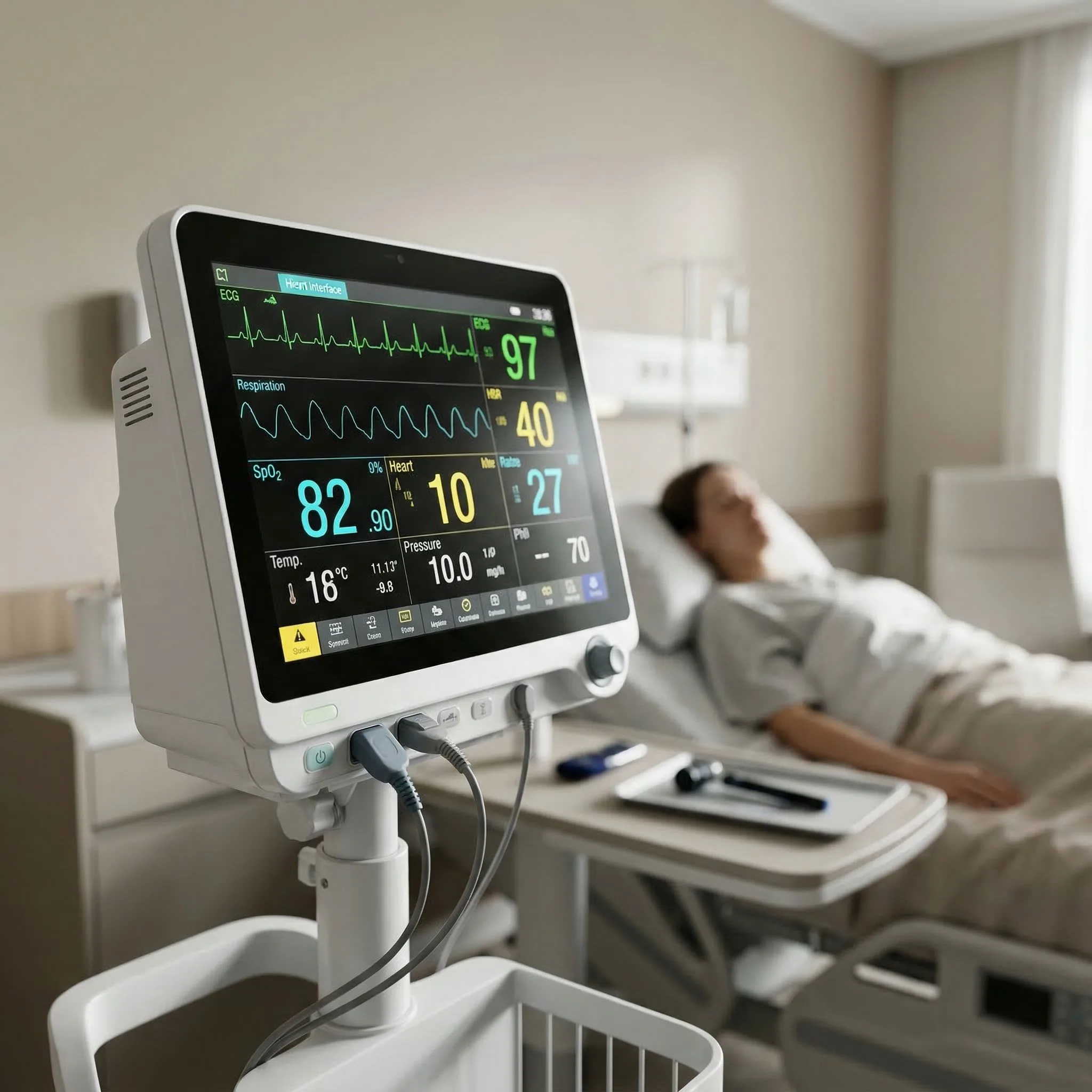 Patient monitoring display in a clinical setting