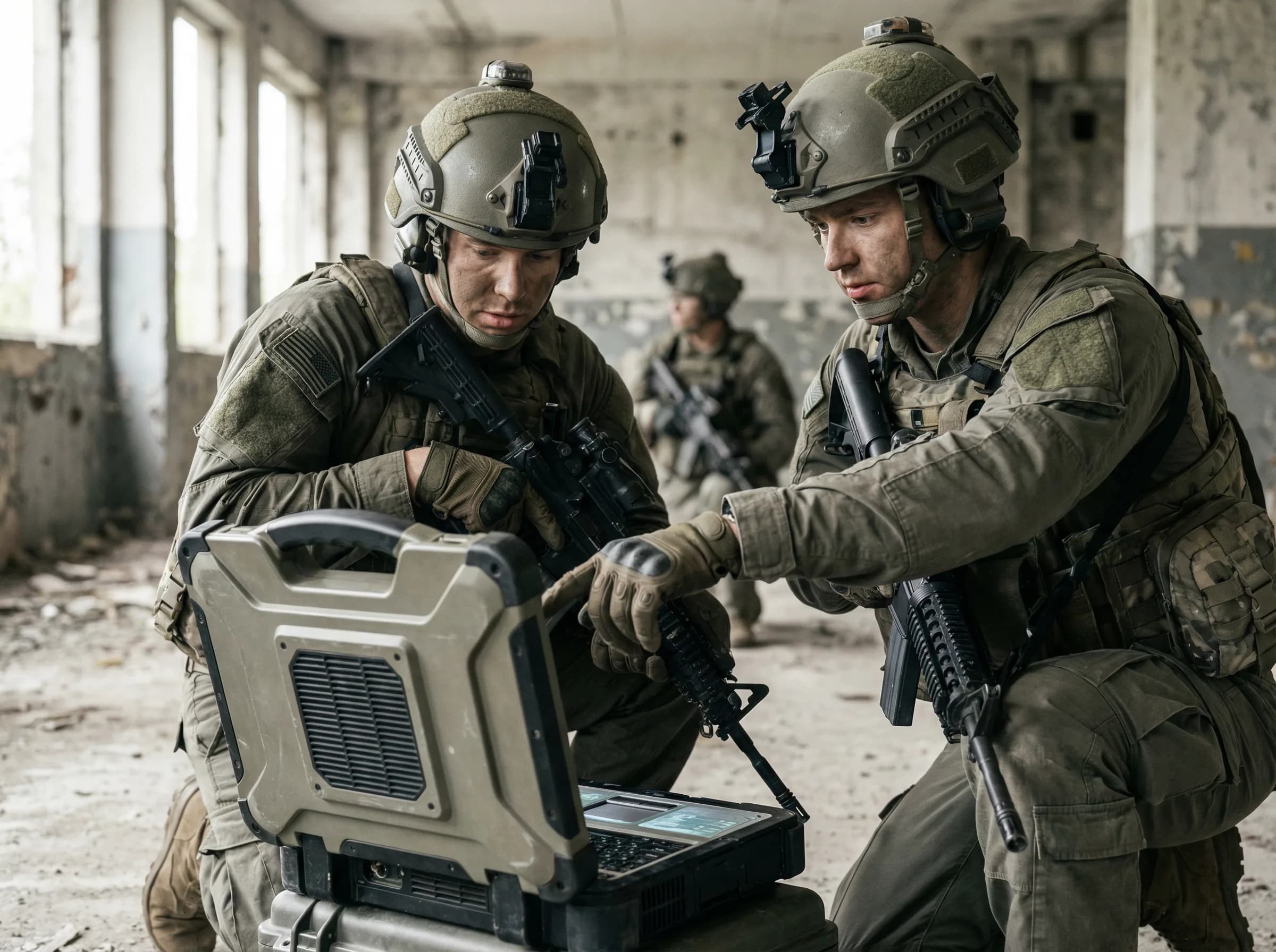 Ruggedized defense display system in field use
